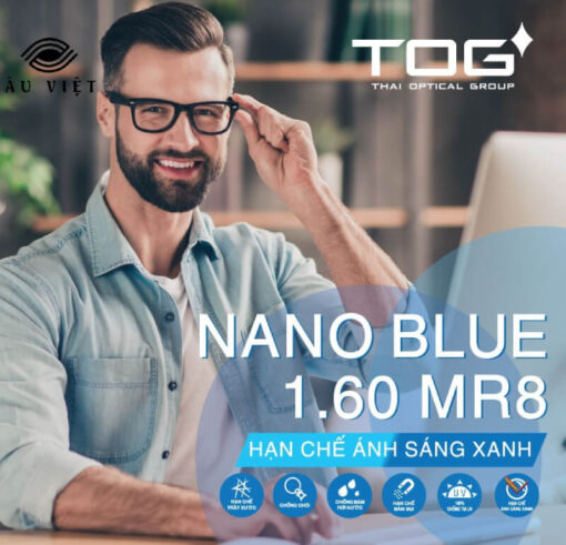 Tròng kính Ánh Sáng Xanh Nano Blue 1.60