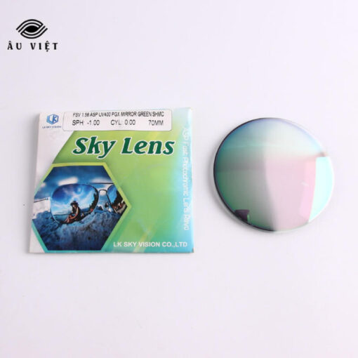 Tròng kính đổi màu tráng gương Sky Lens 1.56