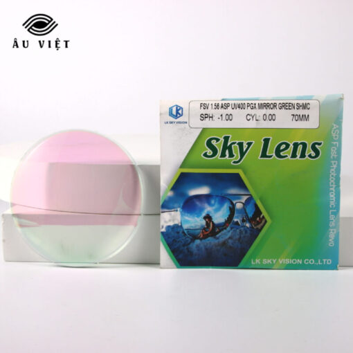 Tròng kính đổi màu tráng gương Sky Lens 1.56